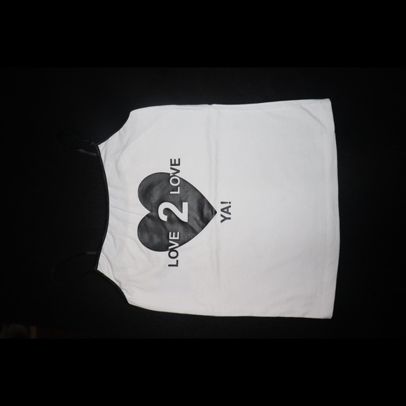 “ Love 2 Love Ya!” Women’s Crop top (White/Black) - Picture 3 of 3